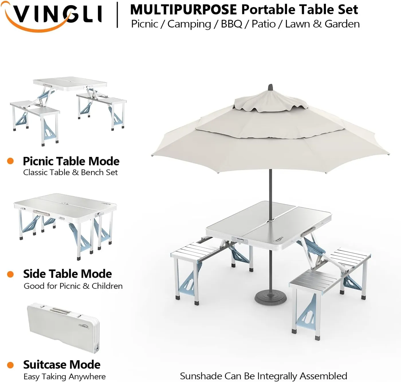 Mesa de picnic plegable VINGLI — imagen 5